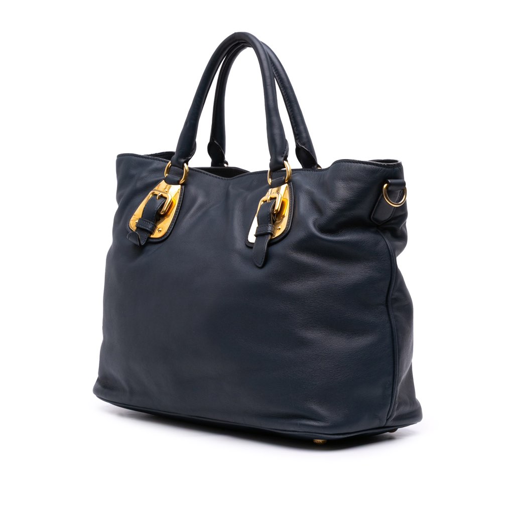 Prada Soft Calfskin Open Convertible Shopping Tote - 2