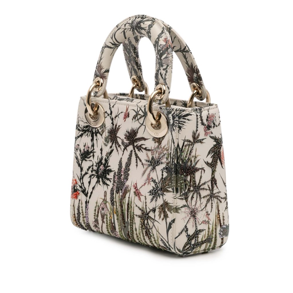 Dior Mini Calfskin Beaded Embroidered Jardin Naturel Lady Dior - 2
