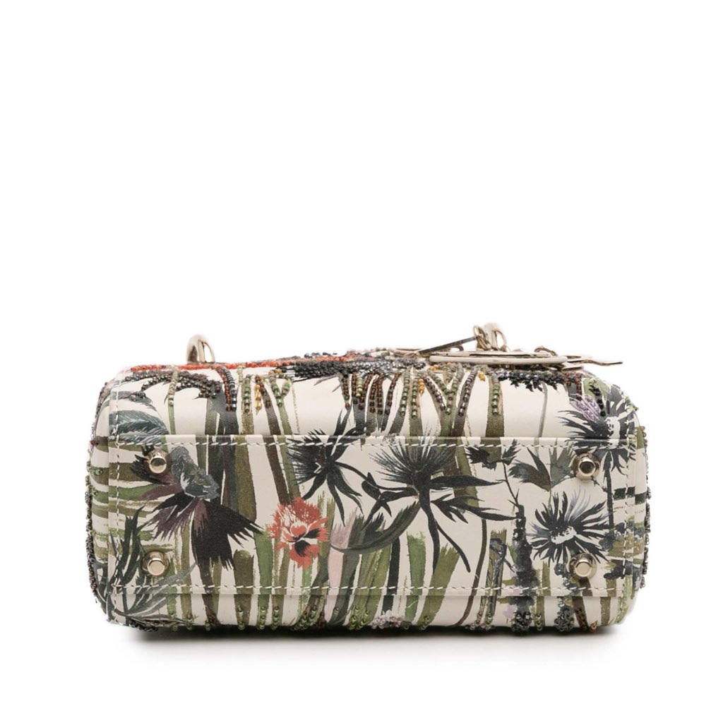 Dior Mini Calfskin Beaded Embroidered Jardin Naturel Lady Dior - 3