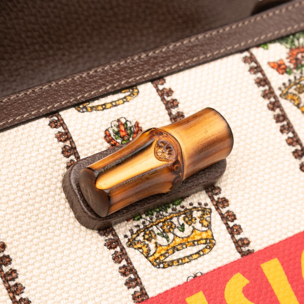 Gucci 100th Anniversary Medium Canvas 1947 Bamboo Top Handle Bag - Image 10