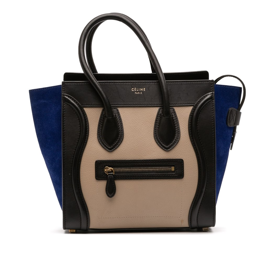 Celine Micro Tricolor Leather Luggage Tote