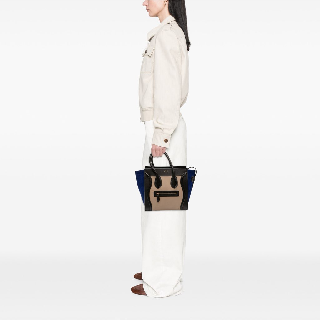 Celine Micro Tricolor Leather Luggage Tote - Image 13