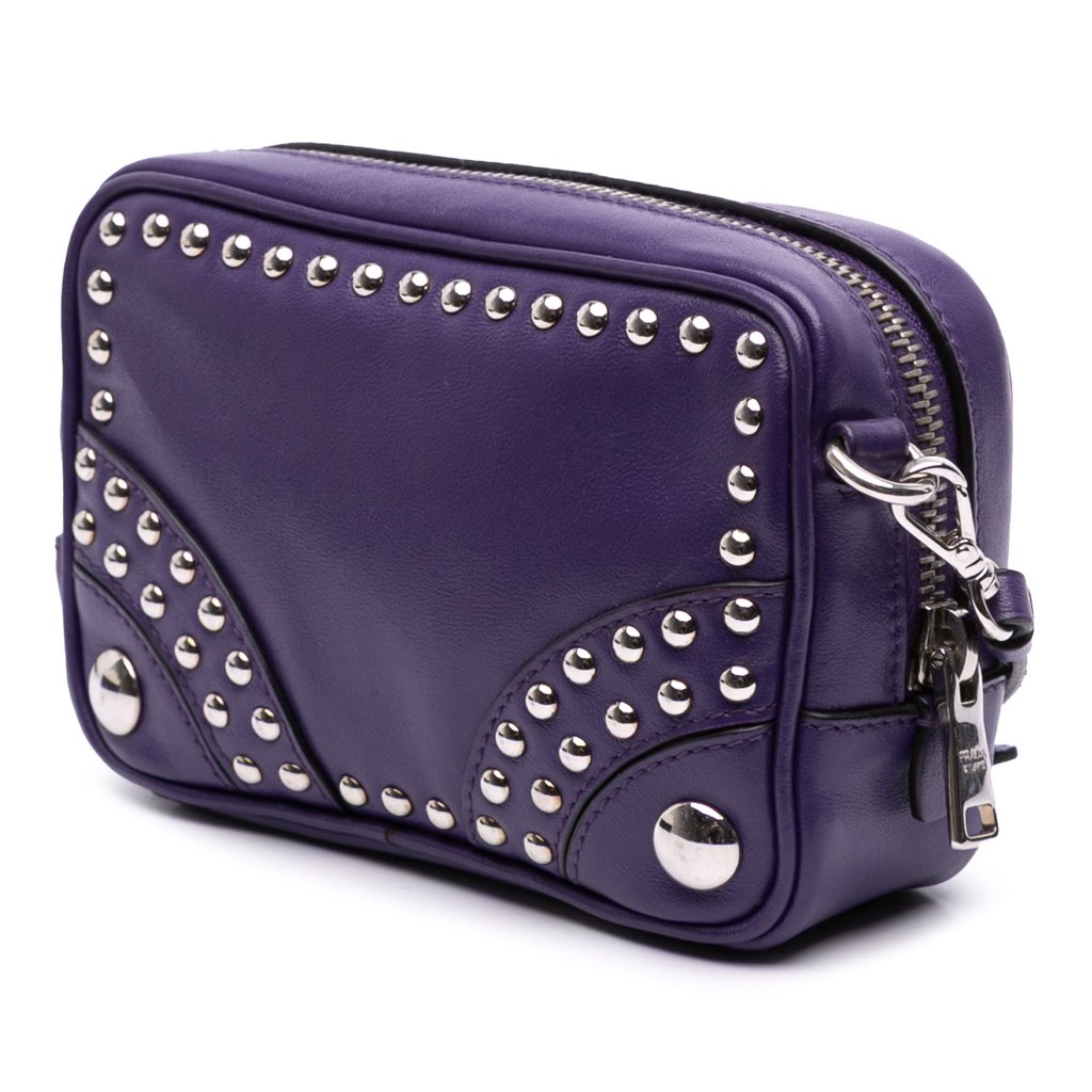 Prada Mini Leather Studded Camera Bag - Back view