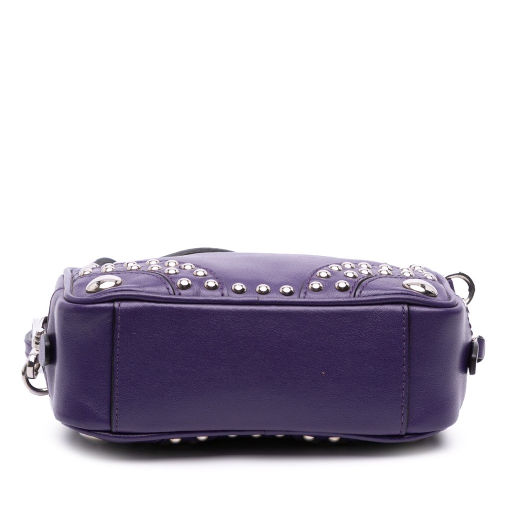 Prada Mini Leather Studded Camera Bag - Image 6