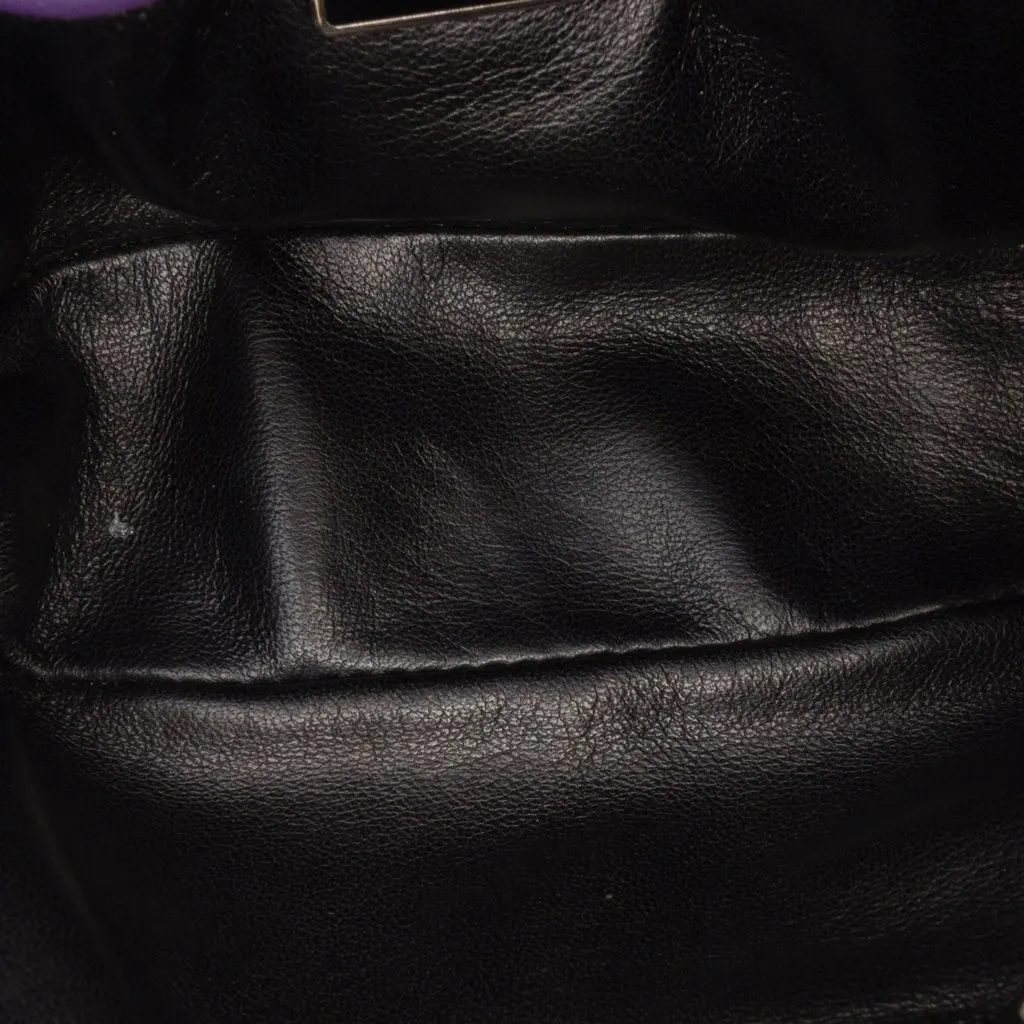 Prada Mini Leather Studded Camera Bag Purple Leather Good - Model View