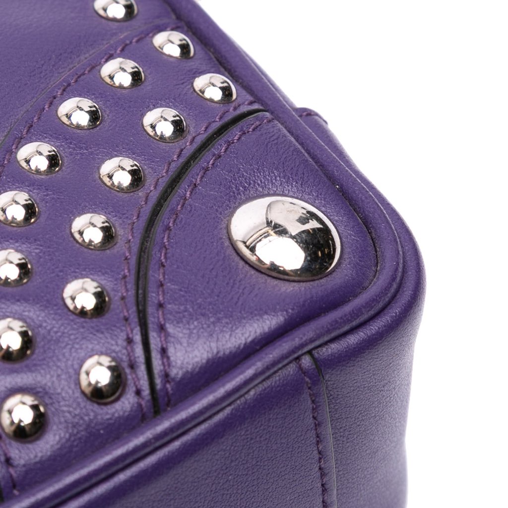 Prada Mini Leather Studded Camera Bag - Image 11