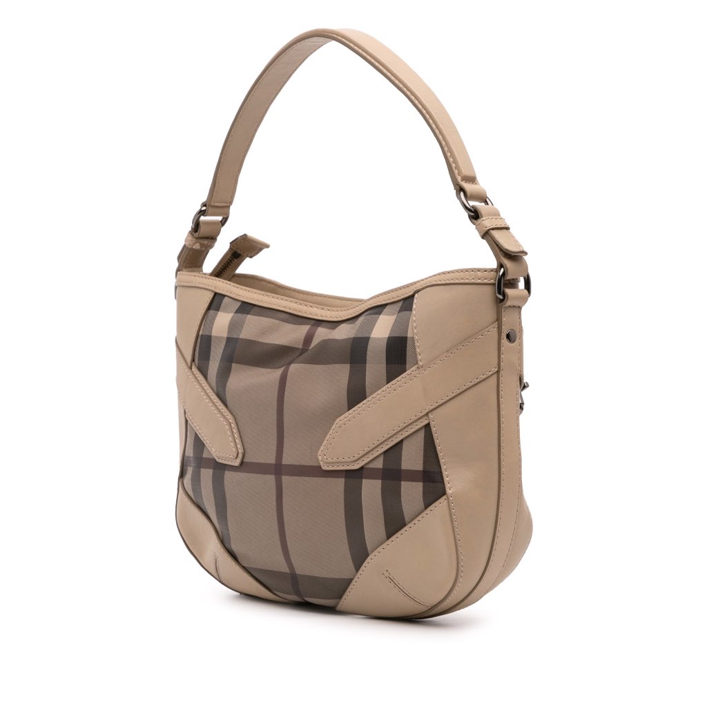 Burberry Smoke Check Coated Canvas and Leather Satchel - Back view
