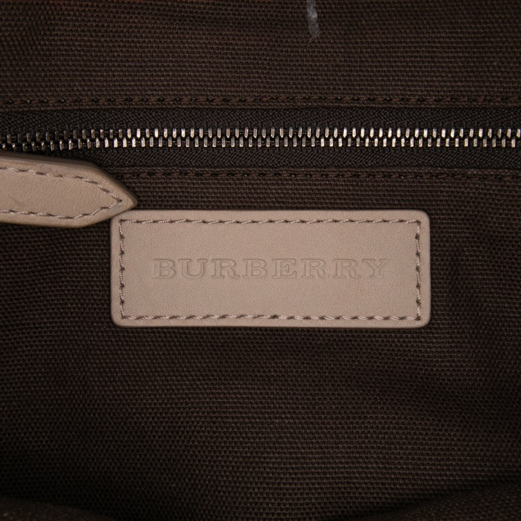 Burberry Smoke Check Coated Canvas and Leather Satchel - Side view