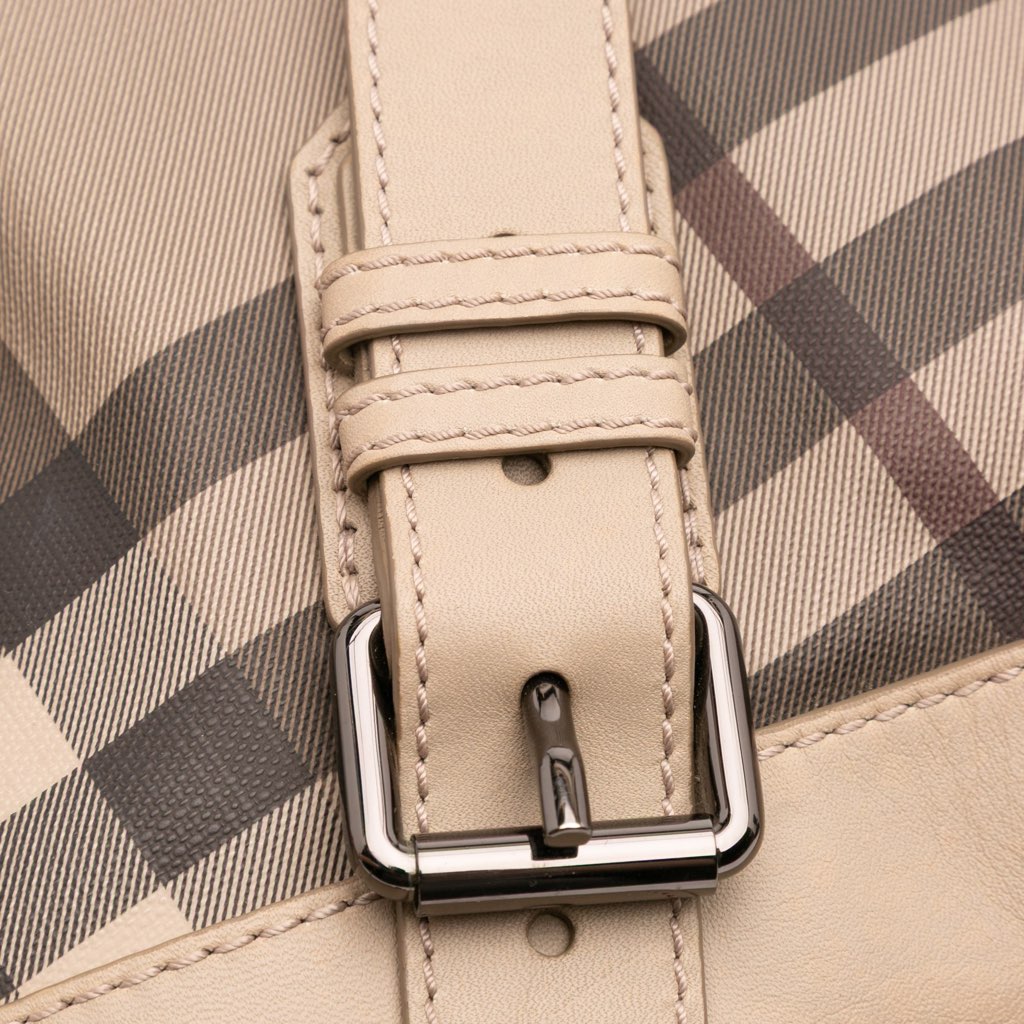 Burberry Smoke Check Coated Canvas and Leather Satchel - Image 10