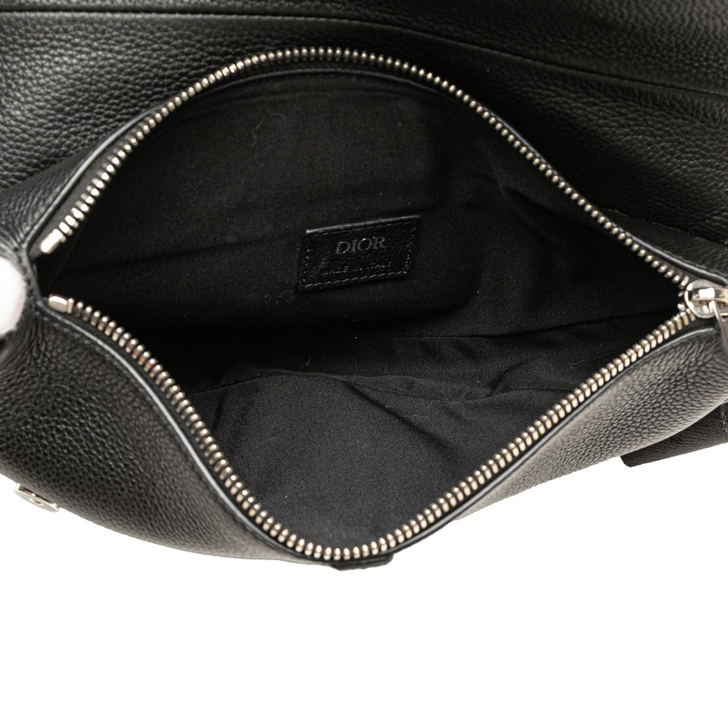 Dior Kim Jones Grained Calfskin Saddle Bag - 4