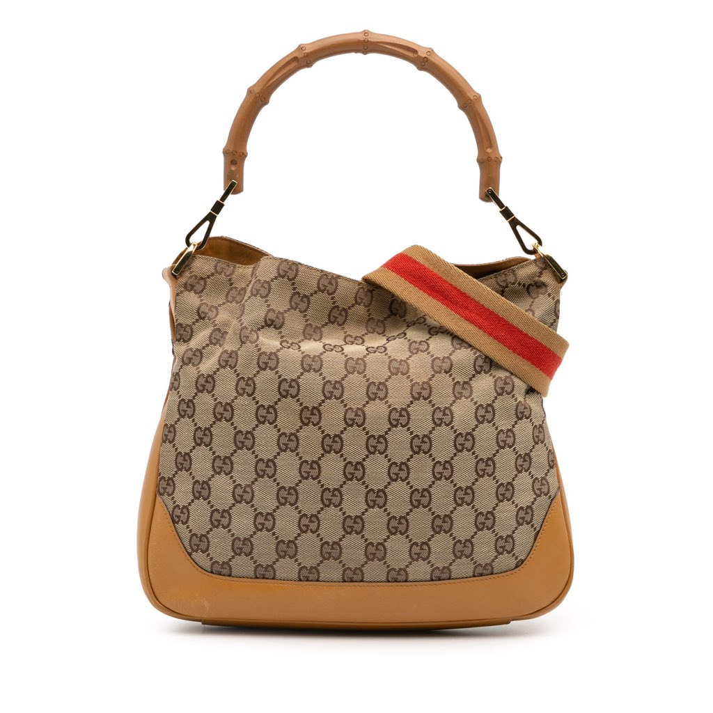 Gucci GG Canvas Bamboo Web Satchel