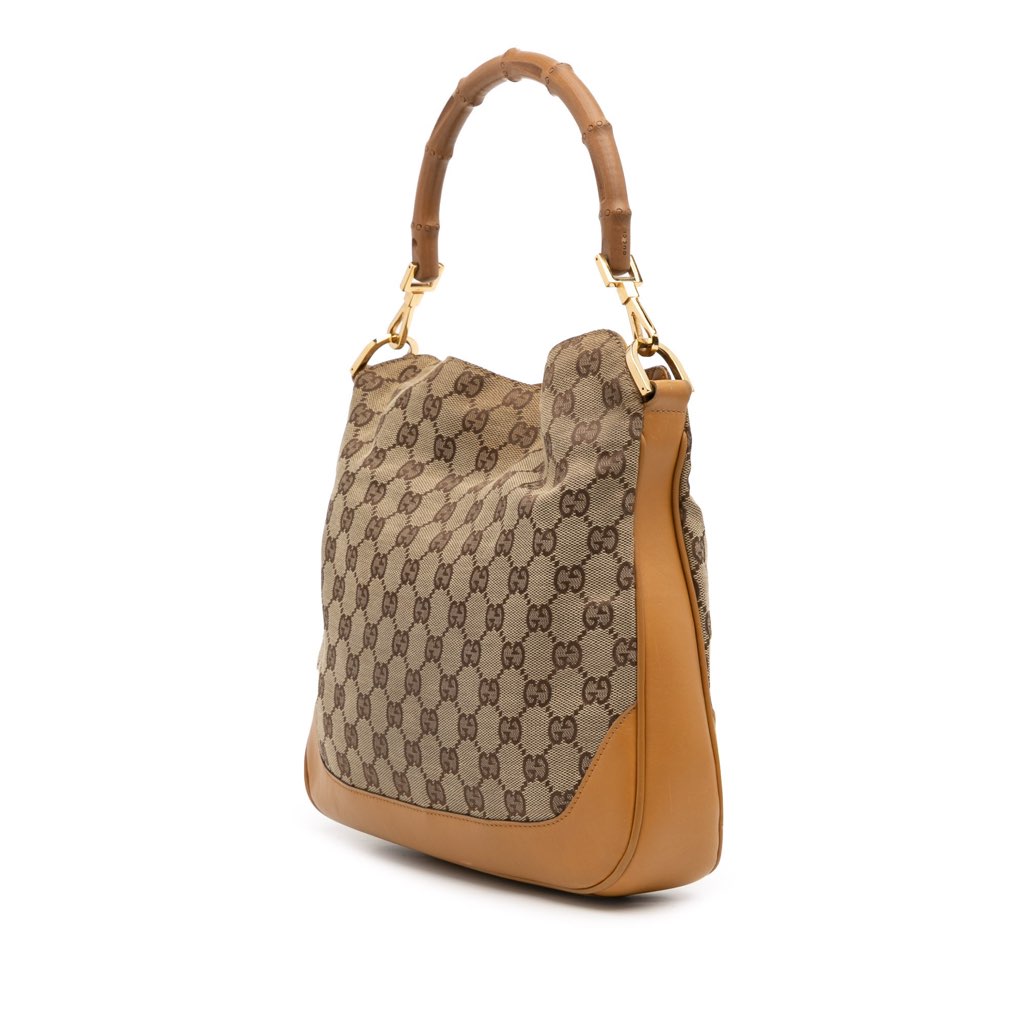 Gucci GG Canvas Bamboo Web Satchel - 2