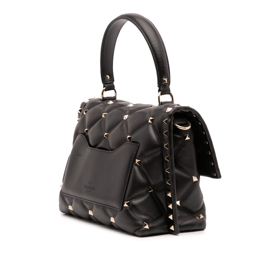 Valentino Lambskin VLTN Candystud Top Handle Bag - 2