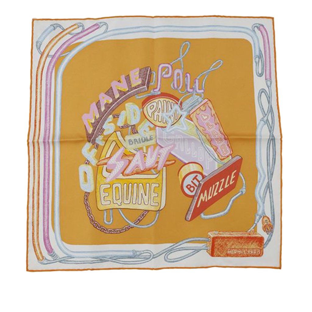 Hermès Gavroche Chevaloscope Neon Pointille Silk Scarf