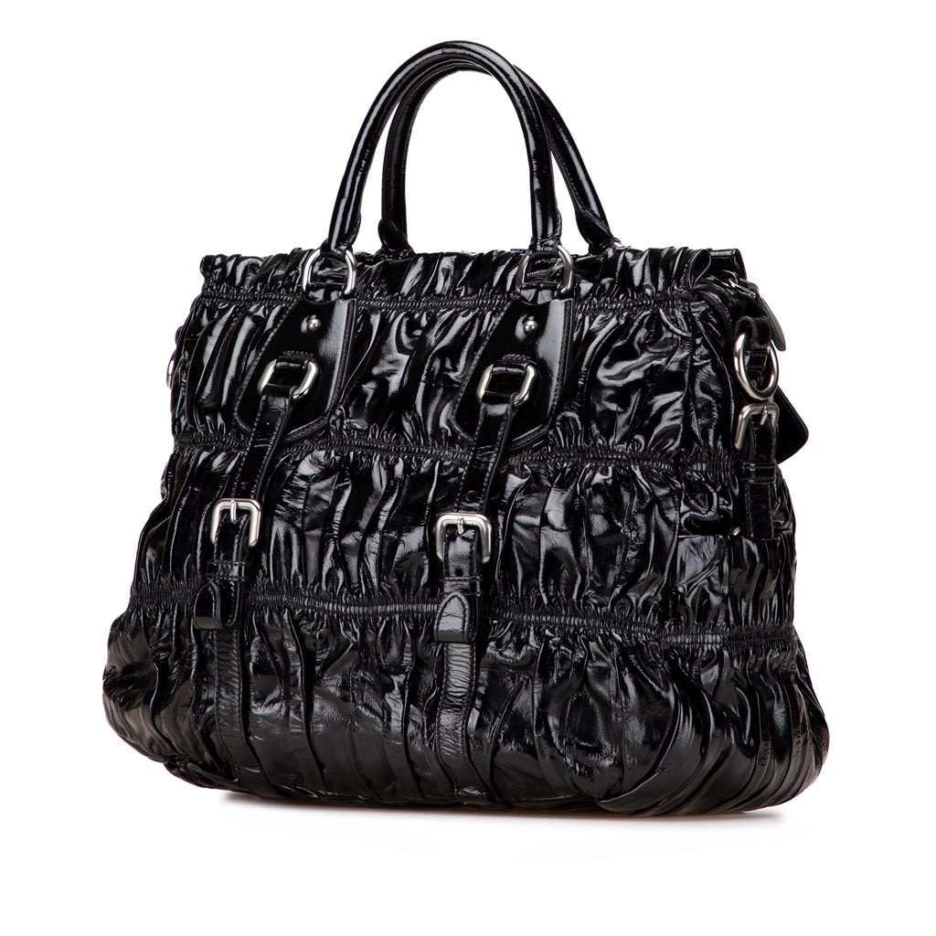 Prada Vernice Gaufre Satchel - Back view