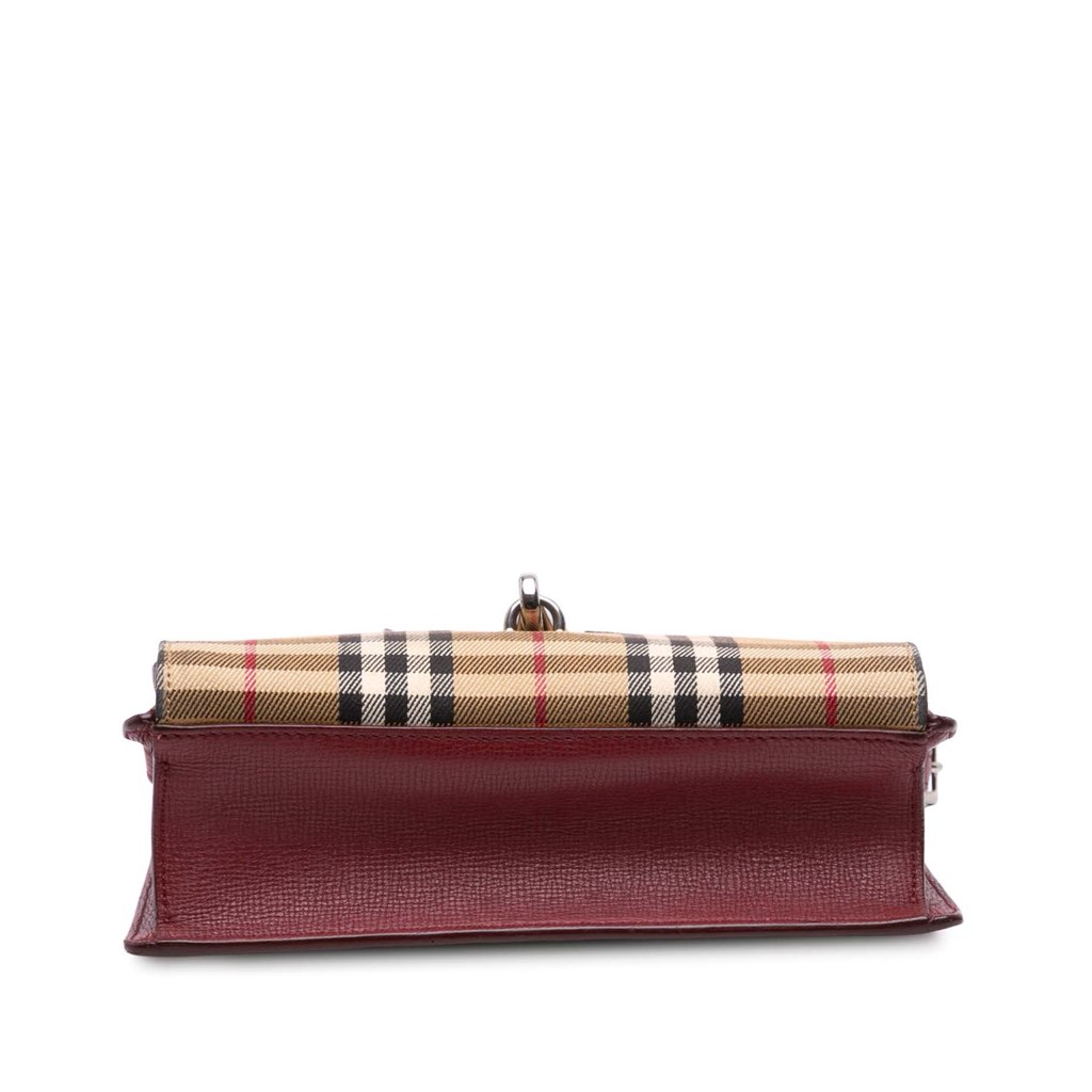 Burberry Small Leather and House Check Canvas Derby Macken Crossbody - 3