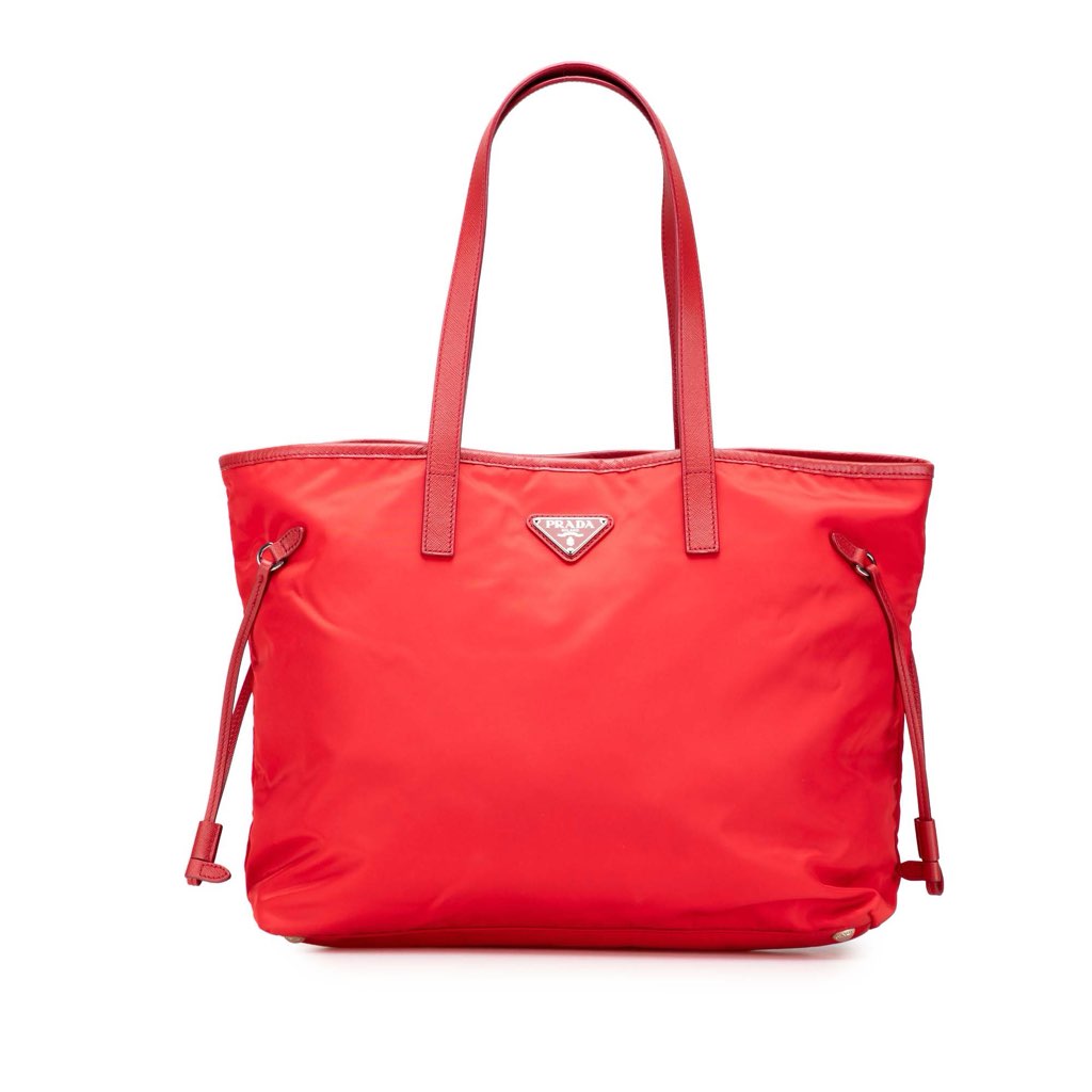 Prada Saffiano Trimmed Tessuto Open Convertible Tote