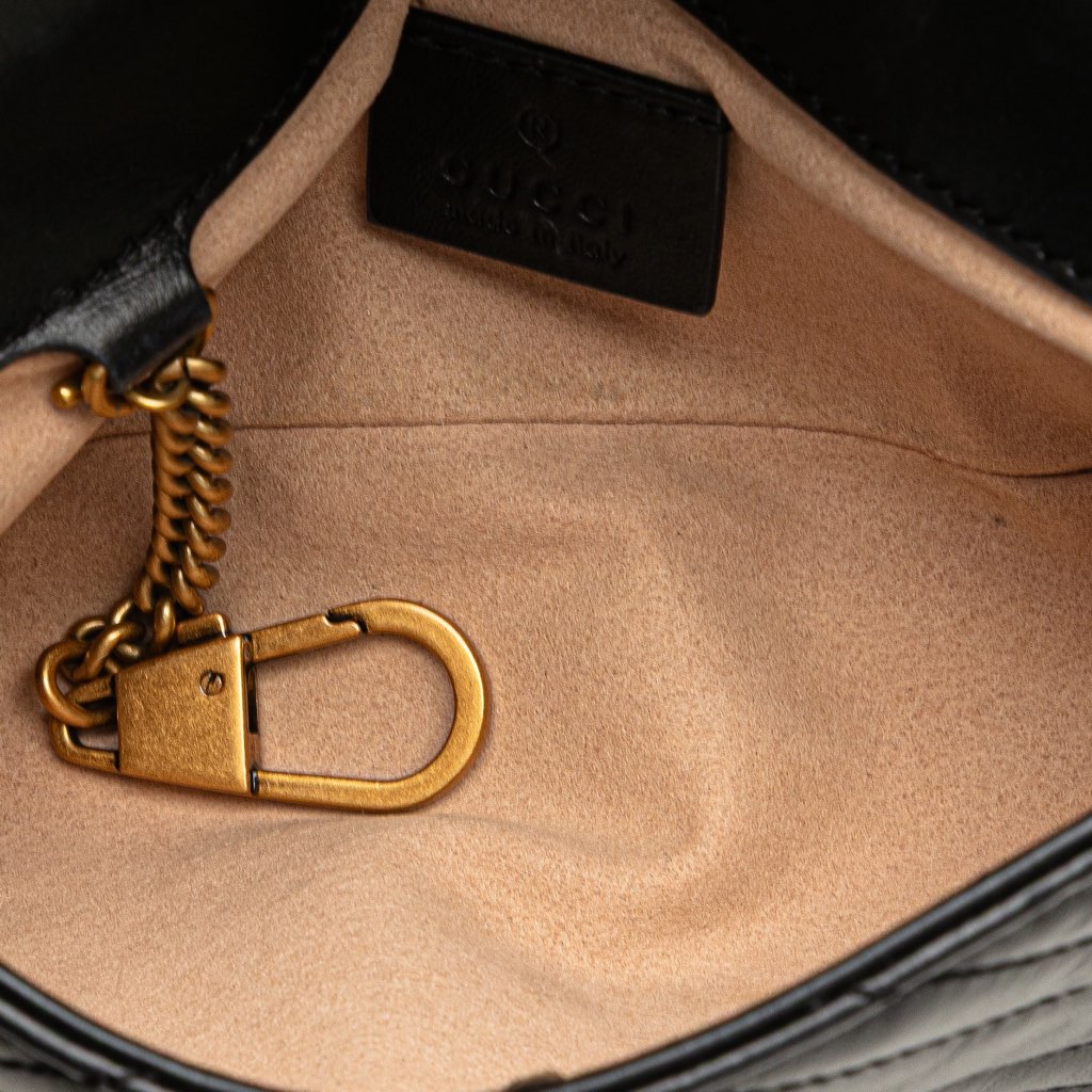 Gucci Super Mini GG Marmont Matelasse Leather Flap Crossbody - 4