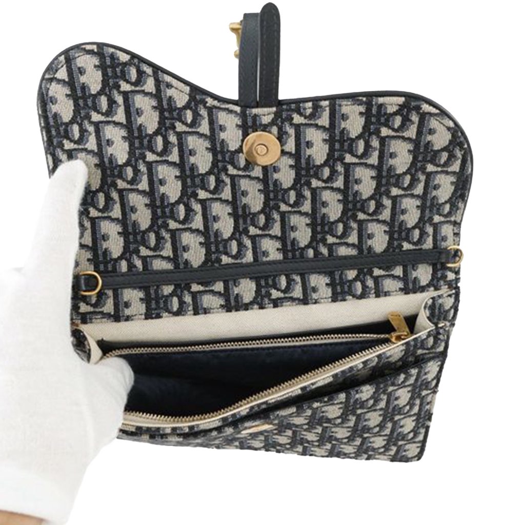 Dior Oblique Canvas Saddle Chain Pouch - 4