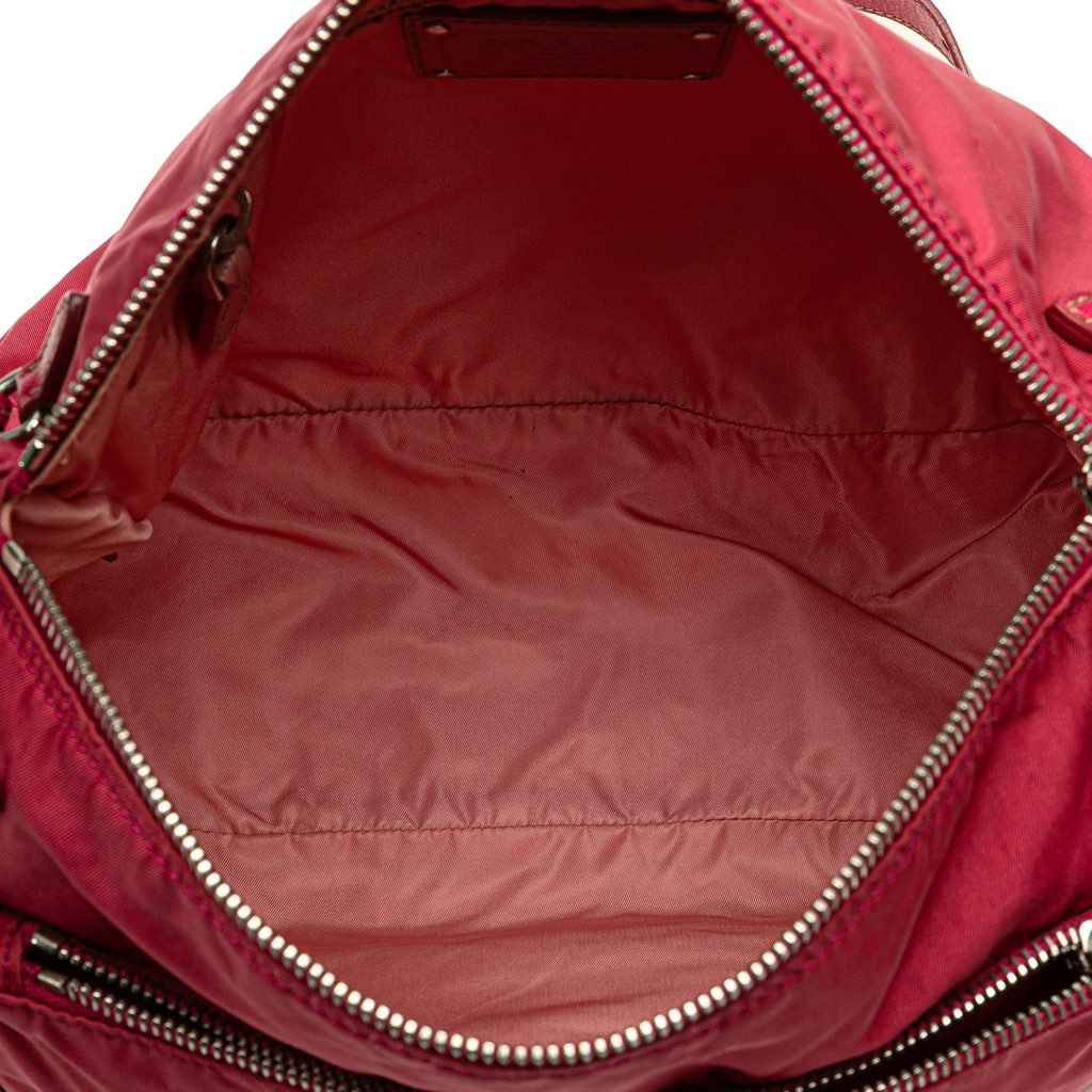 Prada Saffiano Trimmed Tessuto Zip Top Crossbody - 4