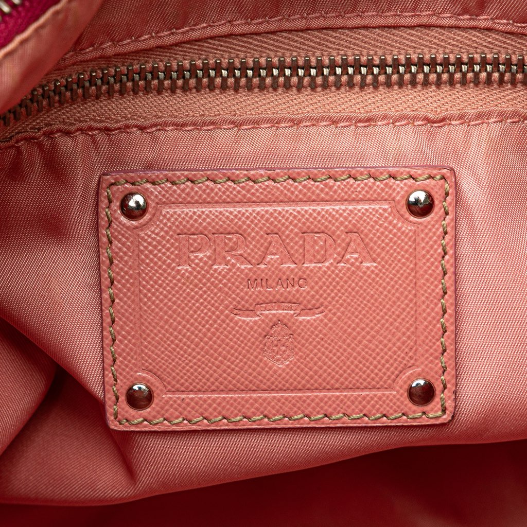Prada Saffiano Trimmed Tessuto Zip Top Crossbody - 5