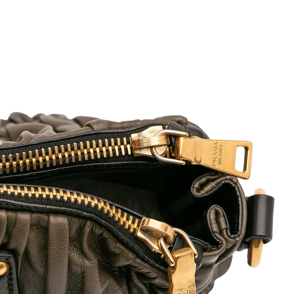 Prada Bicolor Nappa Gaufre Double Zip Satchel - Detail 2