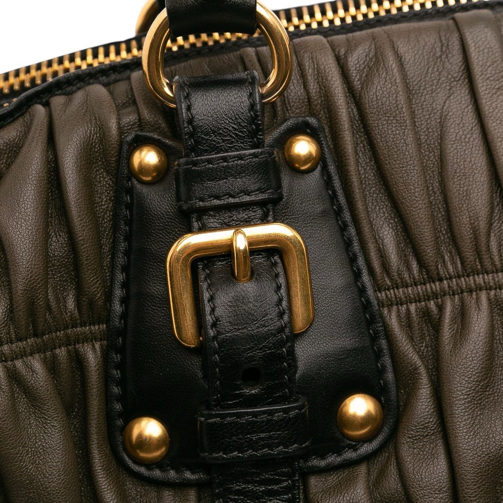 Prada Bicolor Nappa Gaufre Double Zip Satchel - Image 12