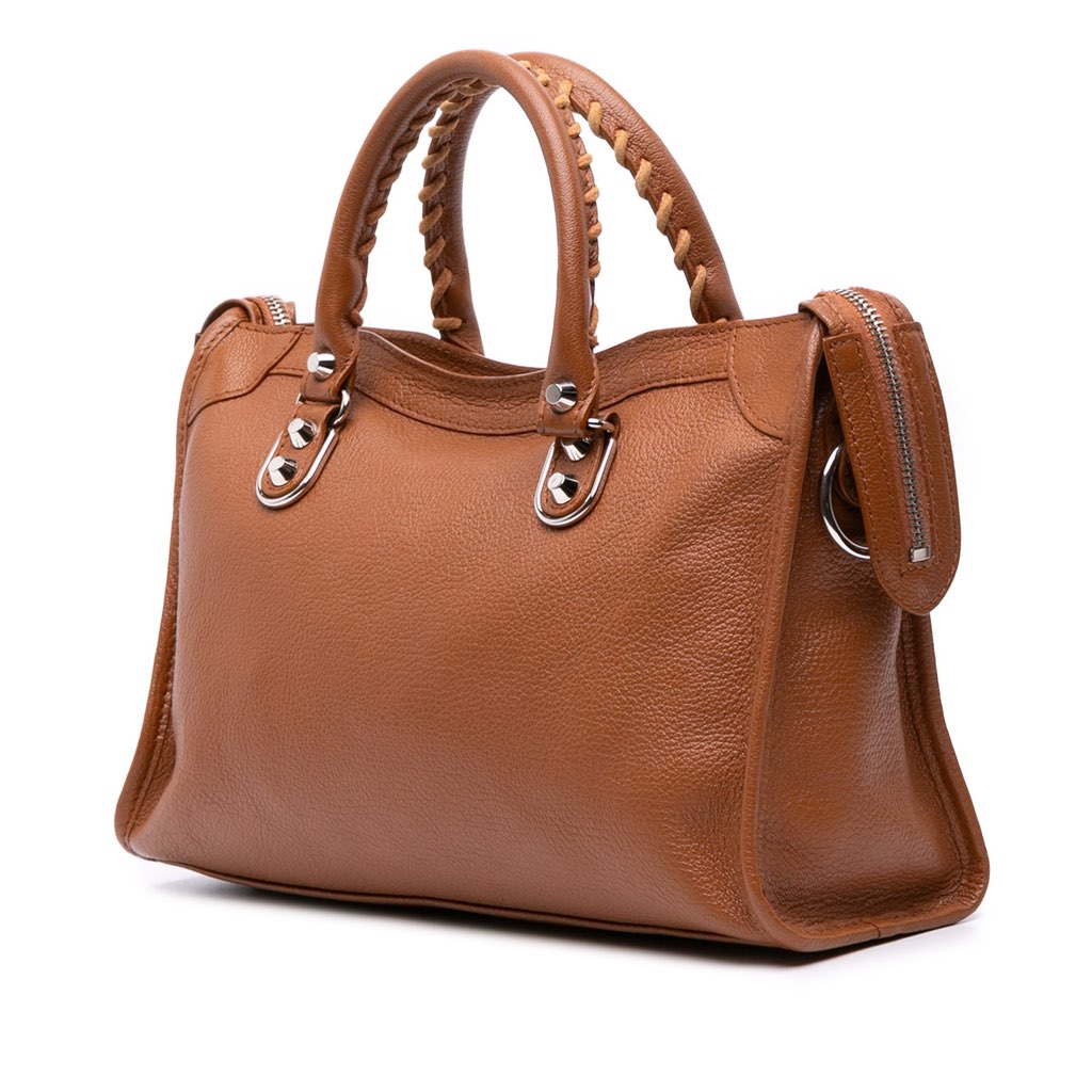 Balenciaga Small Chevre Motocross Classic Metallic Edge City Satchel - 2