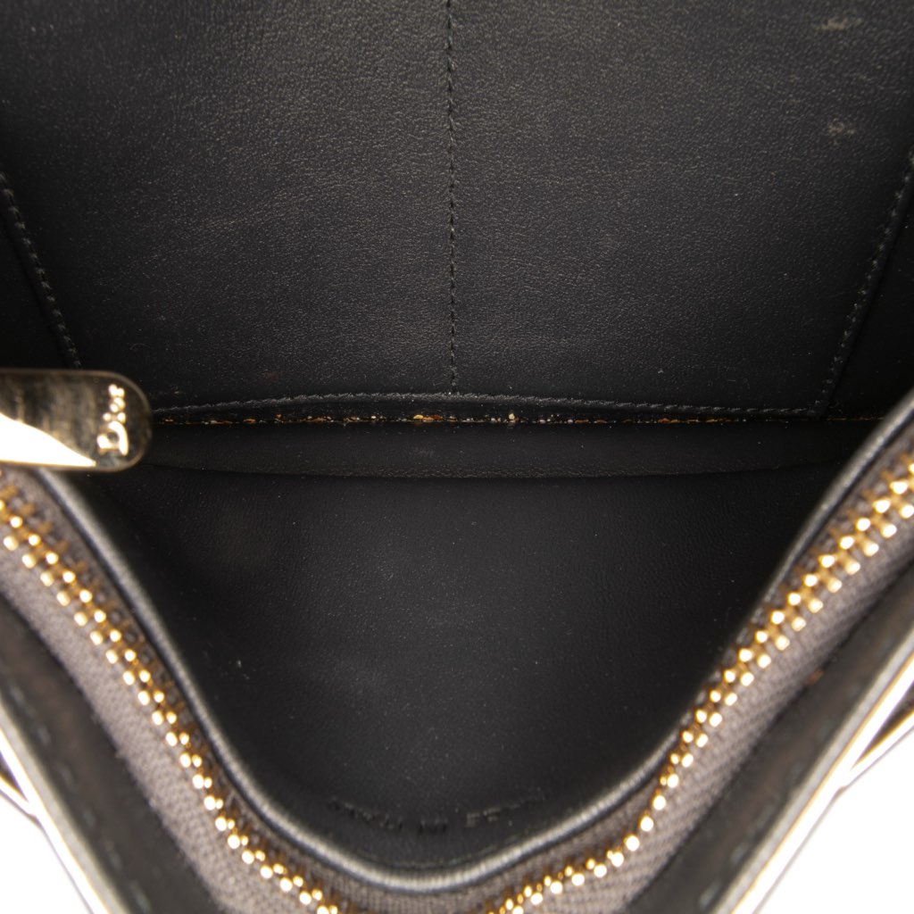 Dior Metallic Patent Microcannage Diorama Wallet on Chain - 4