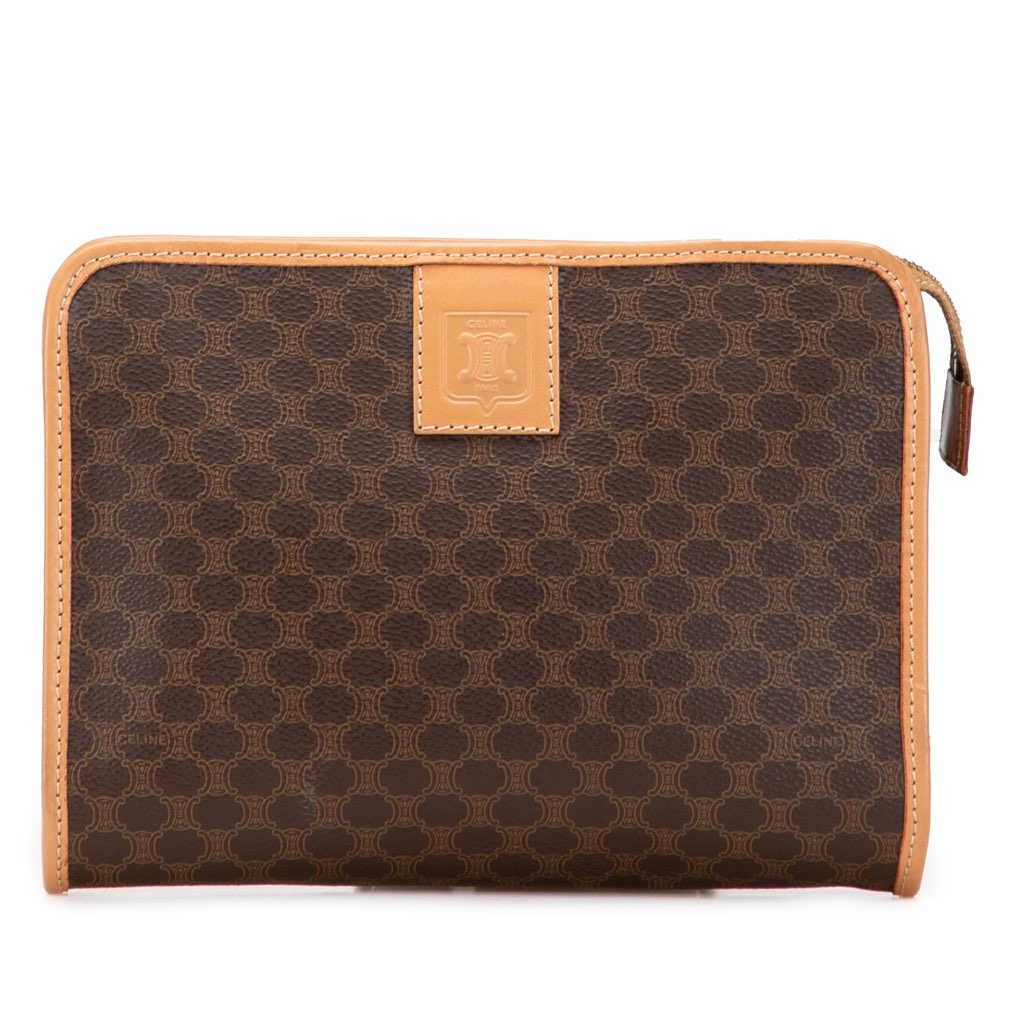 Celine Macadam Coated Canvas Clutch