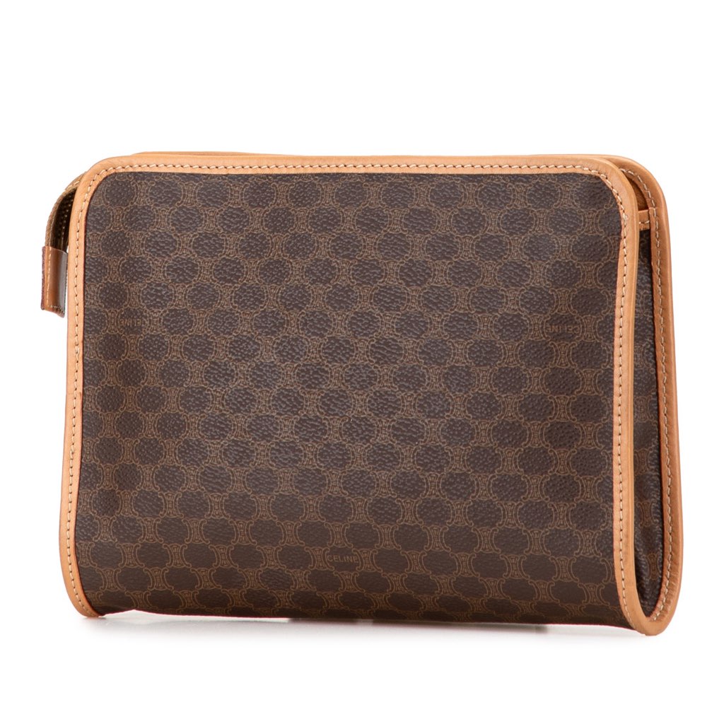 Celine Macadam Coated Canvas Clutch - Back view