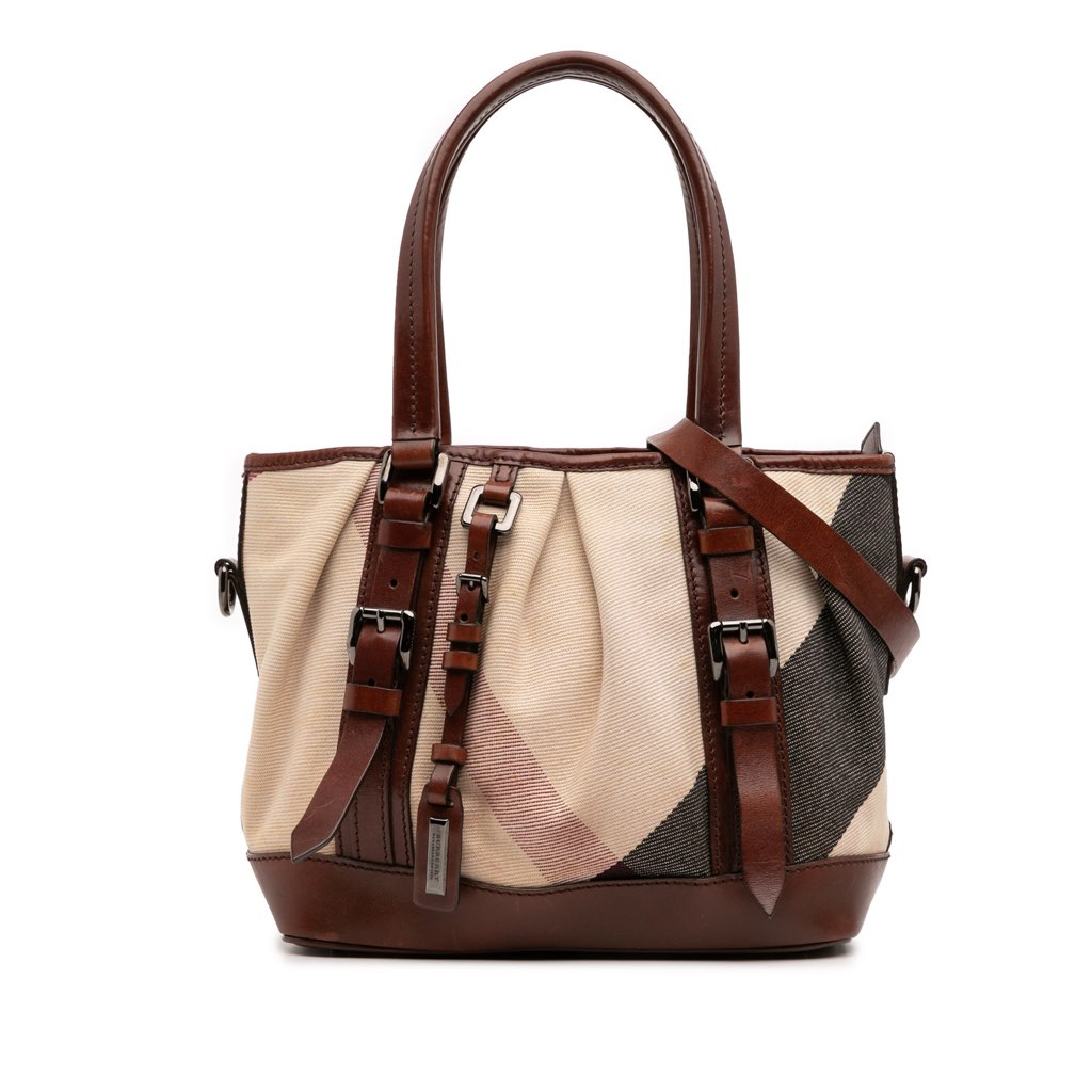 Burberry Mega Check Canvas Lowry Satchel