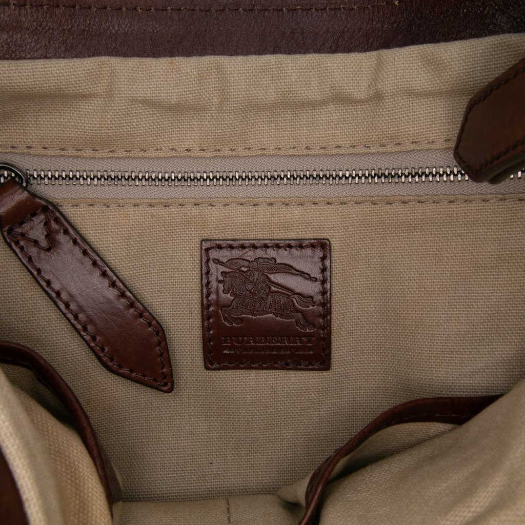 Burberry Mega Check Canvas Lowry Satchel - Side view