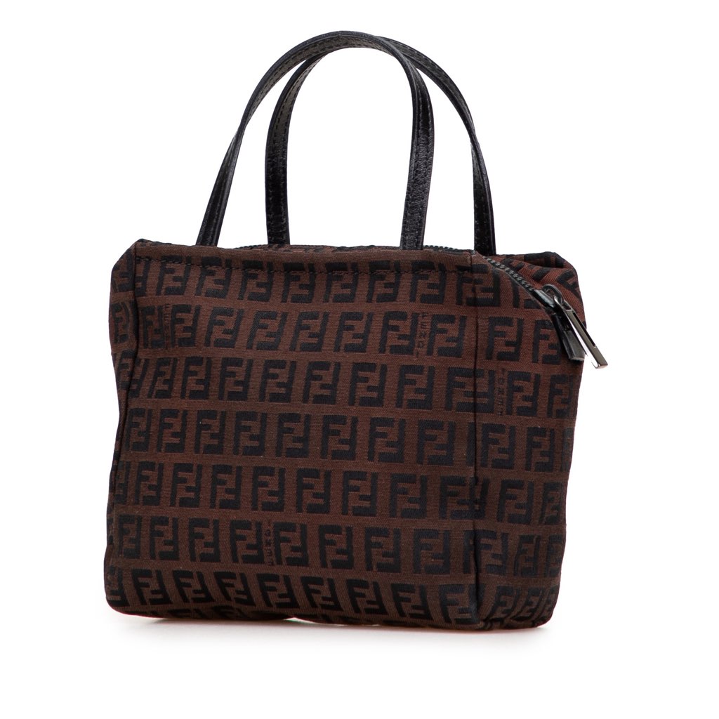 Fendi Mini Zucchino Canvas Handbag - Back view