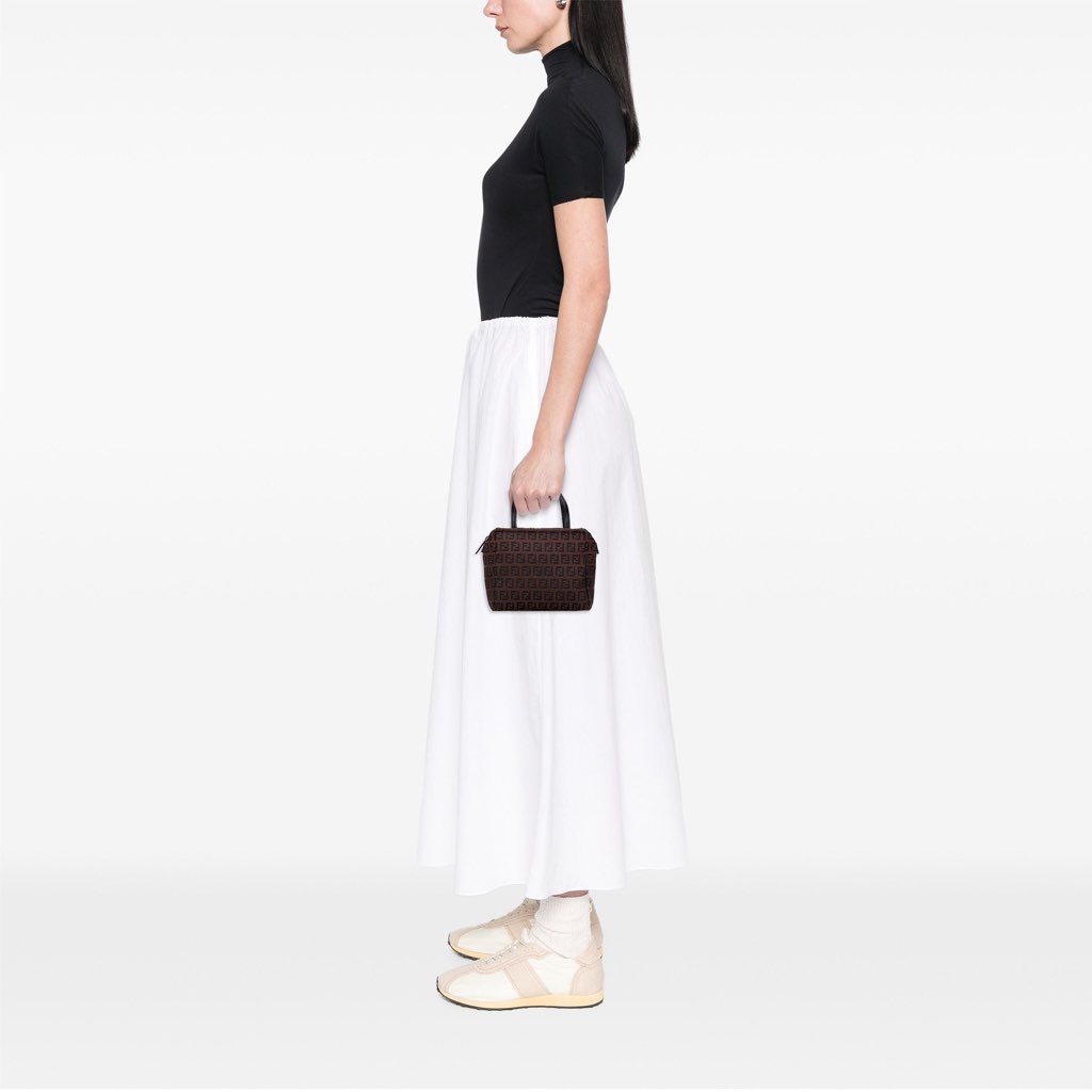 Fendi Mini Zucchino Canvas Handbag - Image 13