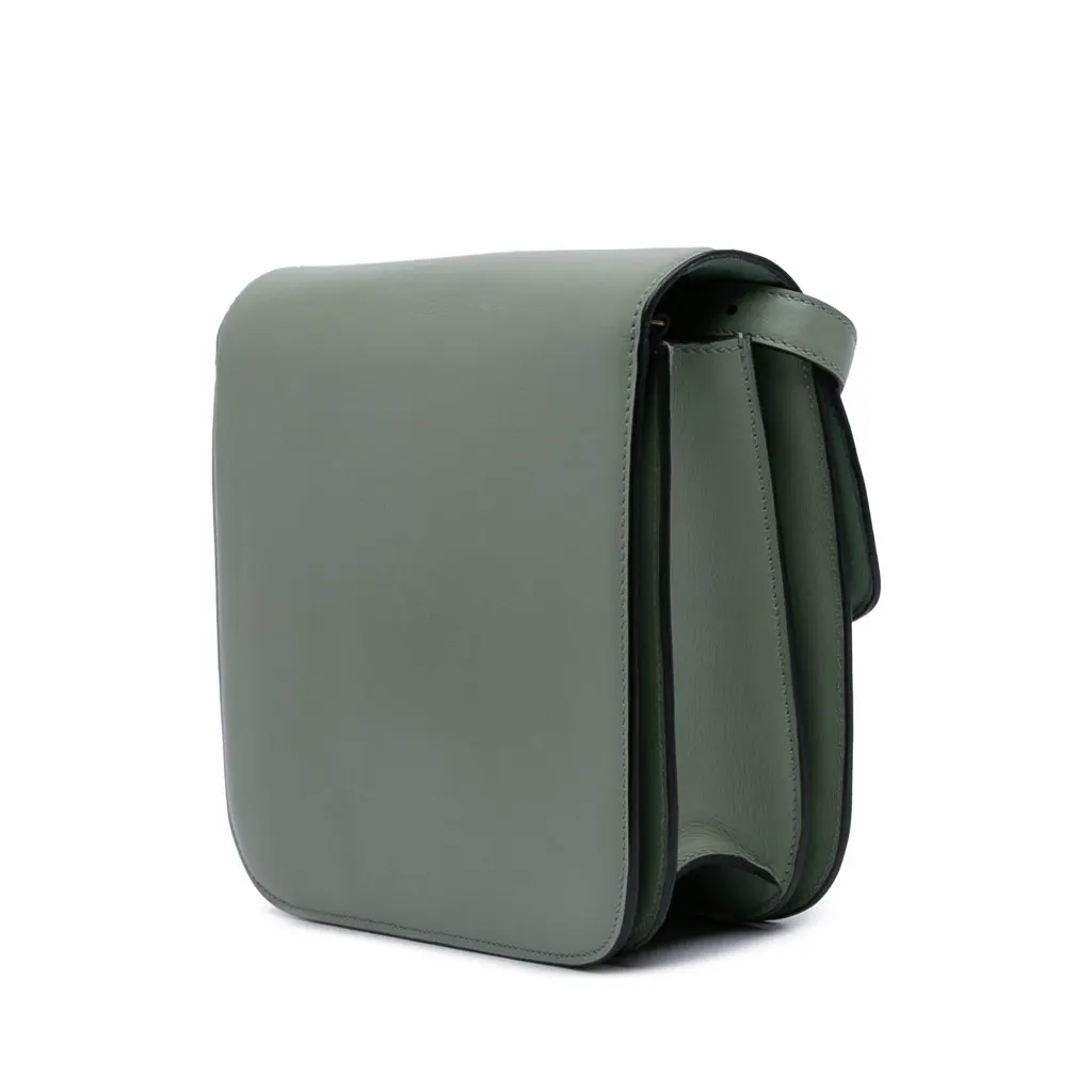 Celine Medium Calfskin Classic Box Green Leather Good - Back View