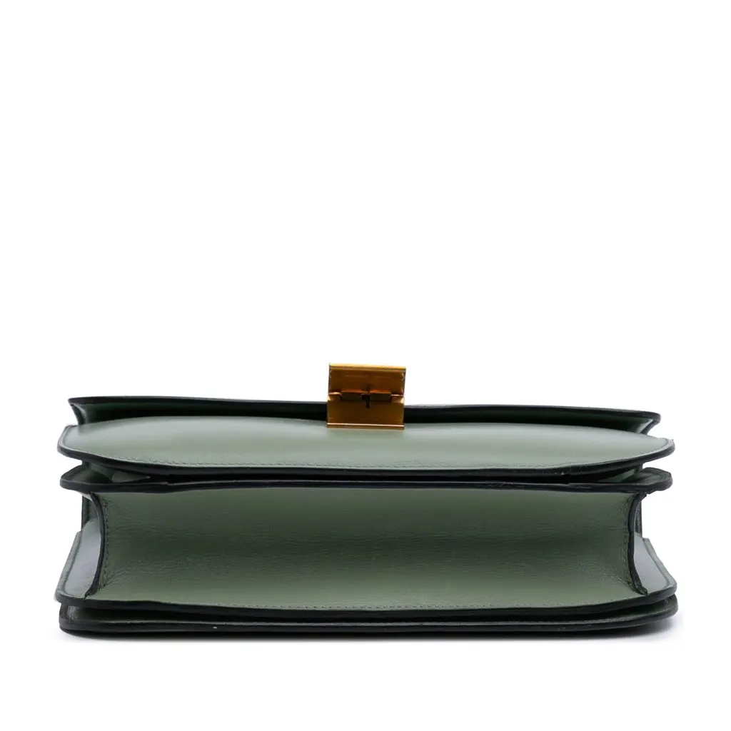 Celine Medium Calfskin Classic Box Green Leather Good - Inside View