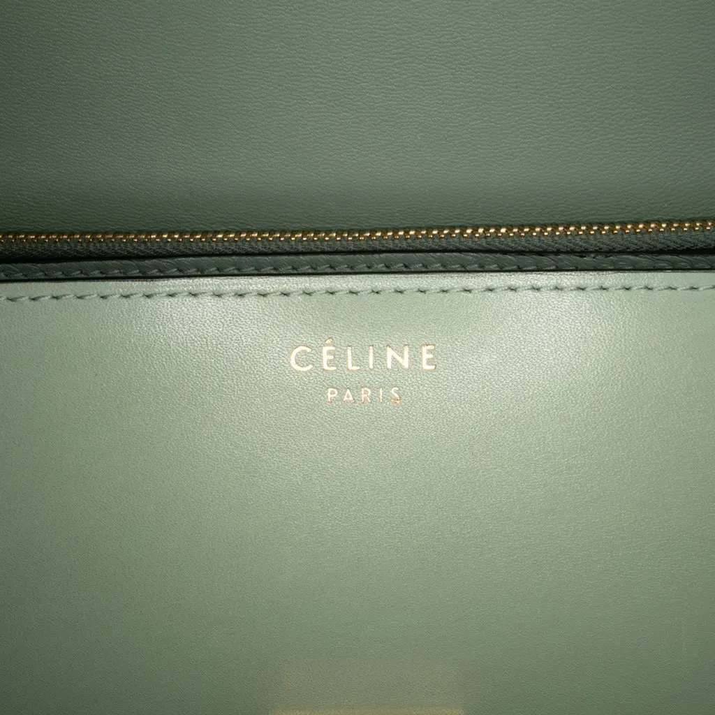 Celine Medium Calfskin Classic Box Green Leather Good - Box View