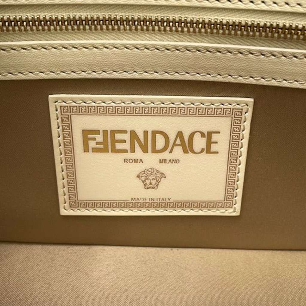 Fendi Versace Fendace FF Baroque Print Silk Baguette Satchel - Side view