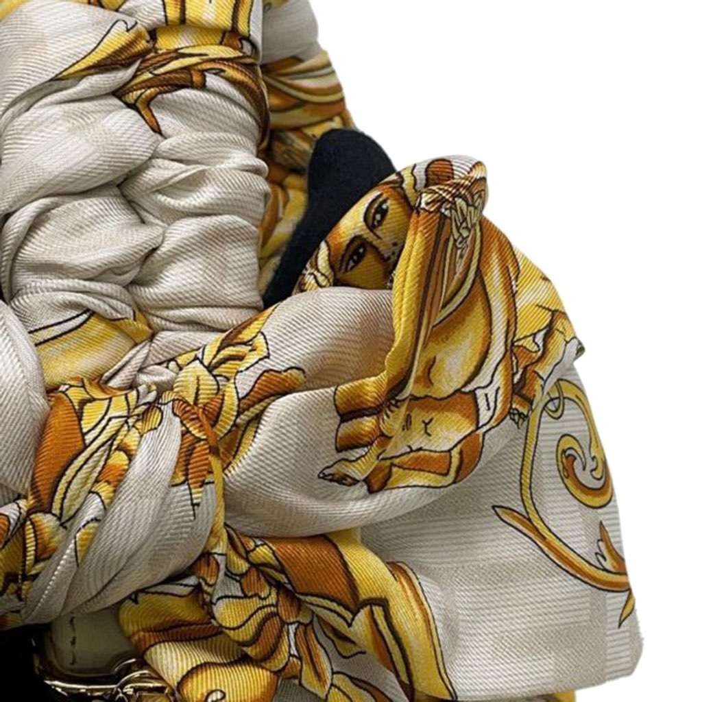 Fendi Versace Fendace FF Baroque Print Silk Baguette Satchel - Image 10