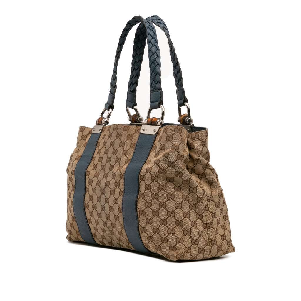 Gucci GG Canvas Bamboo Libeccio Tote - Back view