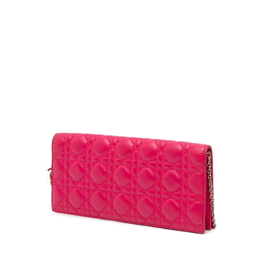 Dior Lambskin Cannage Lady Dior Wallet On Chain - 2