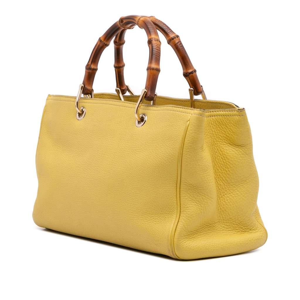 Gucci Medium Calfskin Bamboo Shopper Satchel - Back view