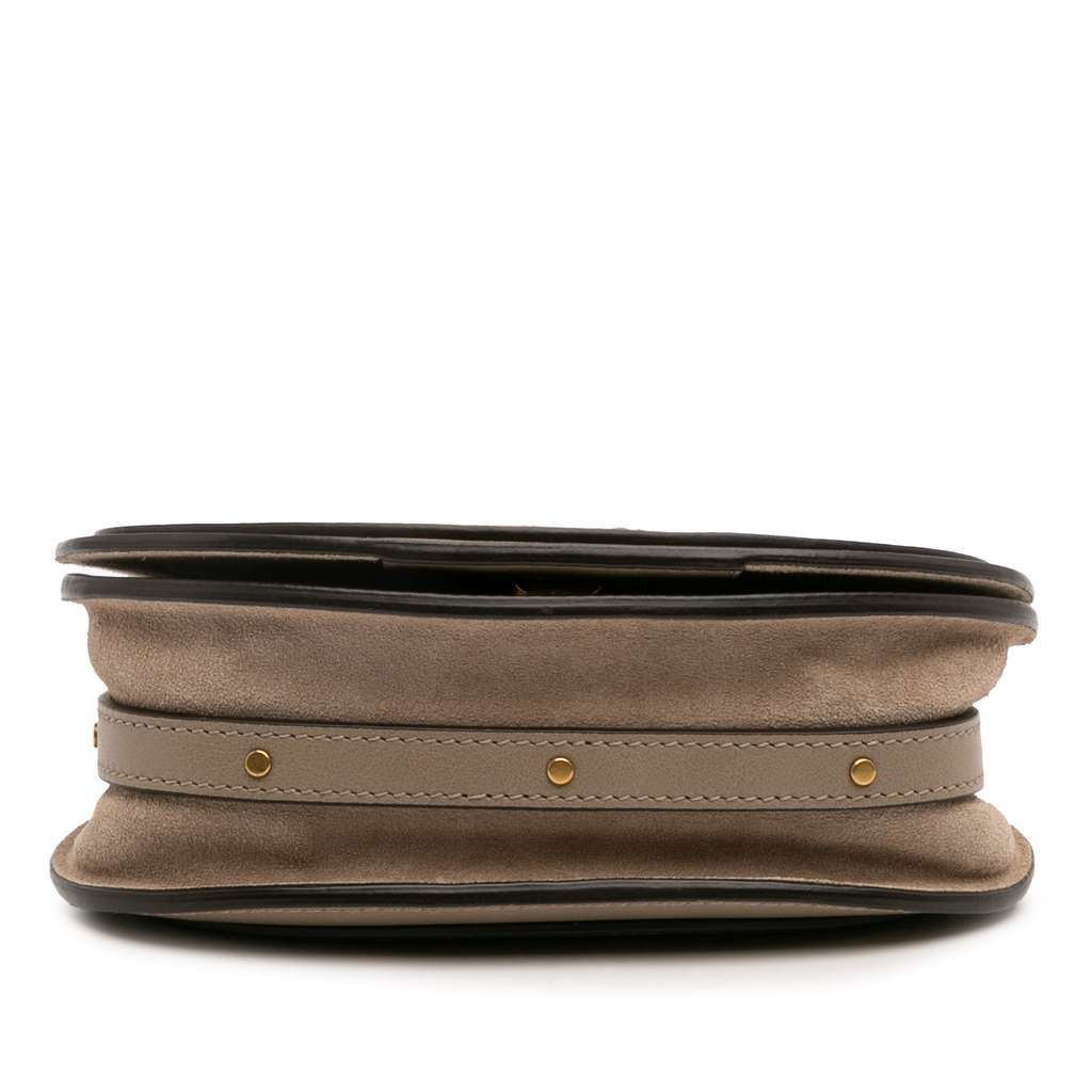 Chloé Small Leather and Suede Nile Bracelet Patchwork Satchel - 3