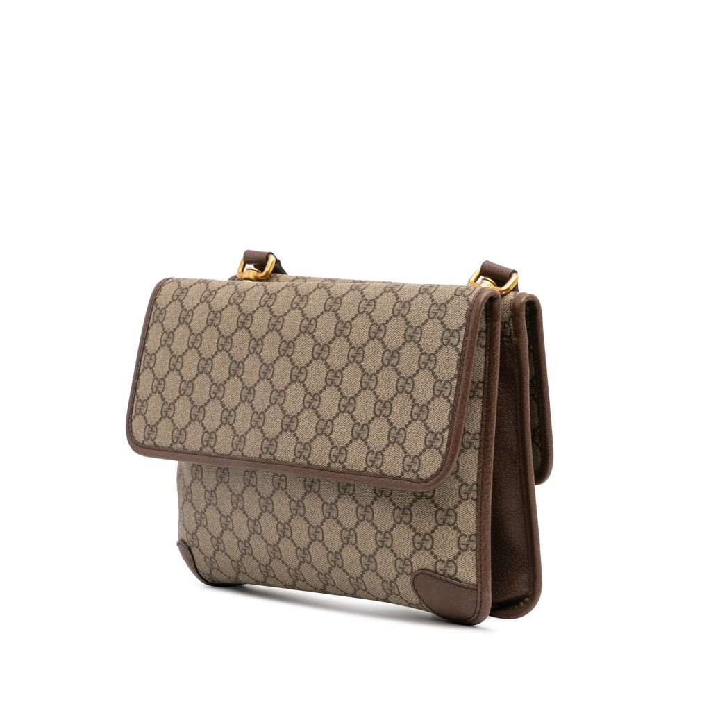 Gucci Medium GG Supreme Web Neo Vintage Double Flap Messenger Bag - 2