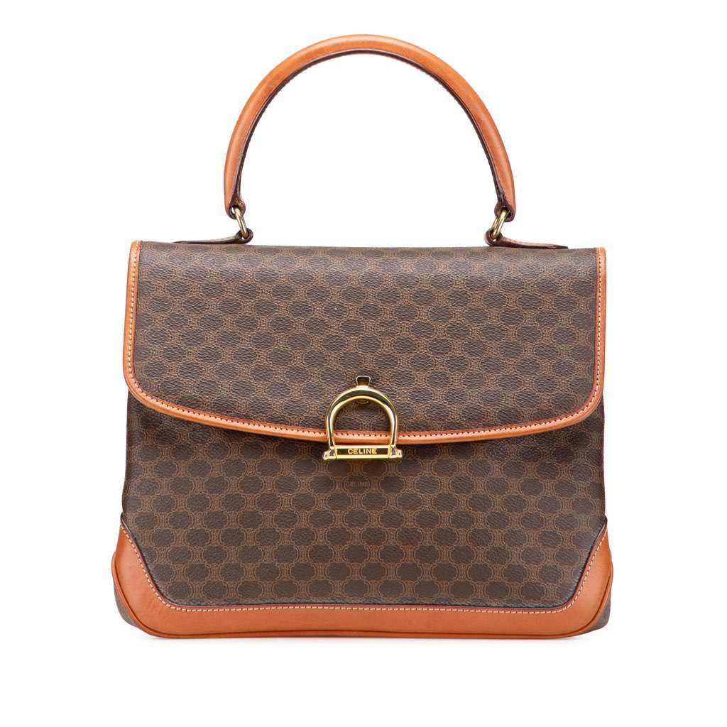 Celine Macadam Coated Canvas Handbag