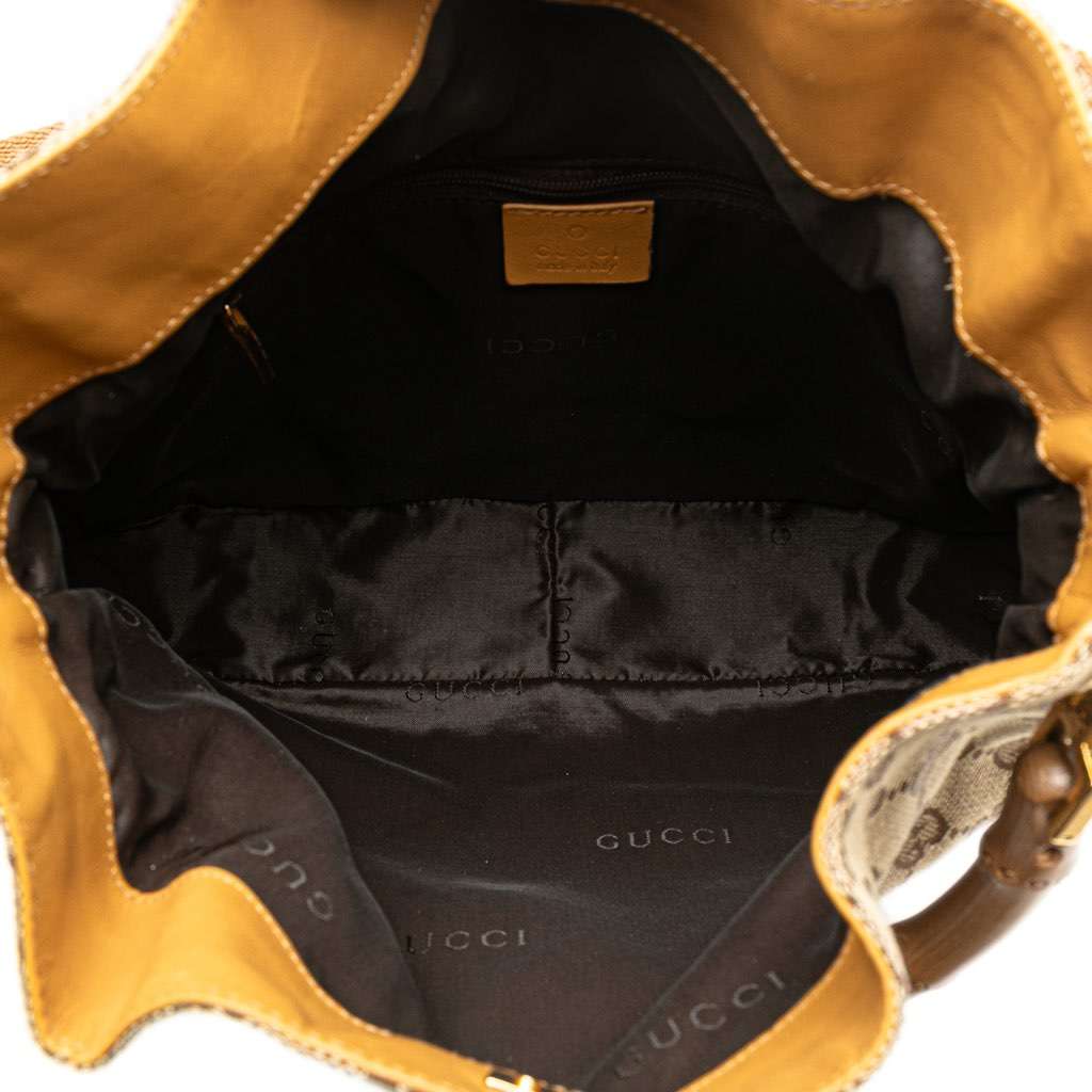 Gucci GG Canvas Bamboo Web Satchel - 4