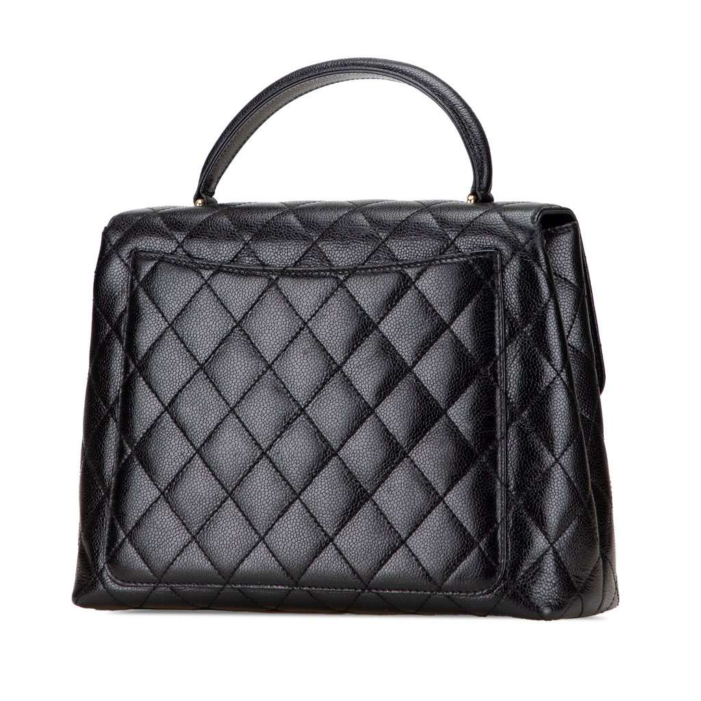 Chanel CC Quilted Caviar Kelly Top Handle Bag - 2