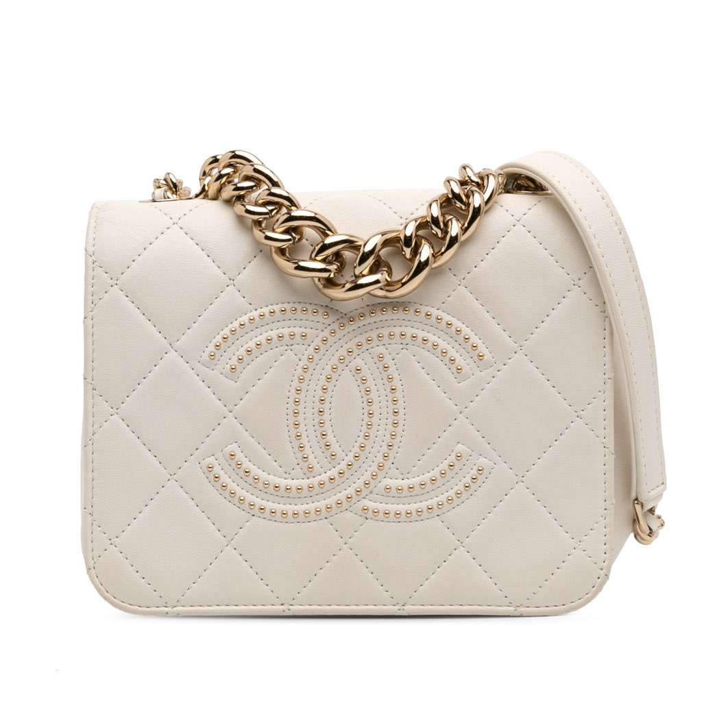 Chanel Quilted Lambskin Studded Beauty Begins Flap