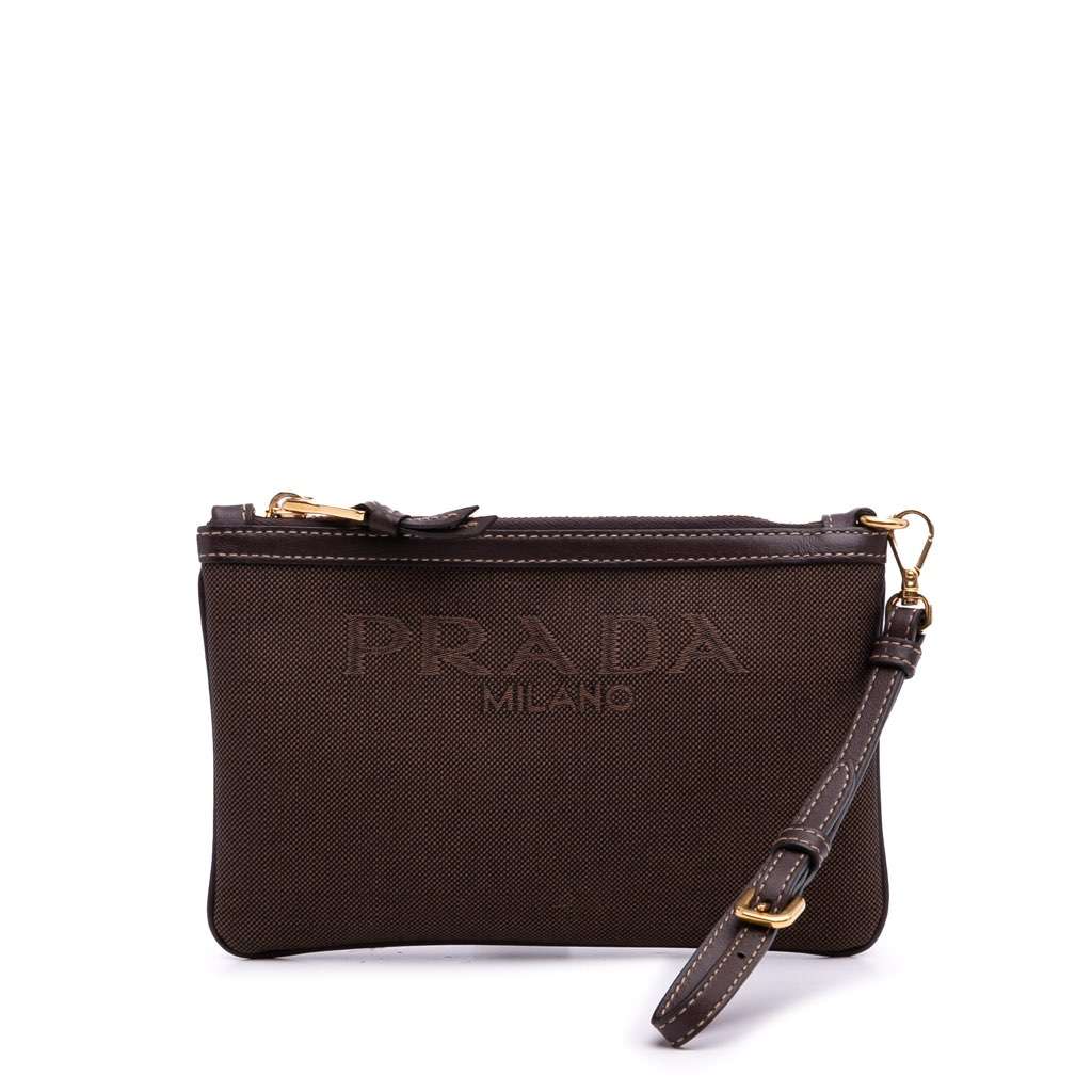 Prada Canvas Canapa Logo Pouch